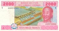 Gallery image for Central African States p108Tc: 2000 Francs
